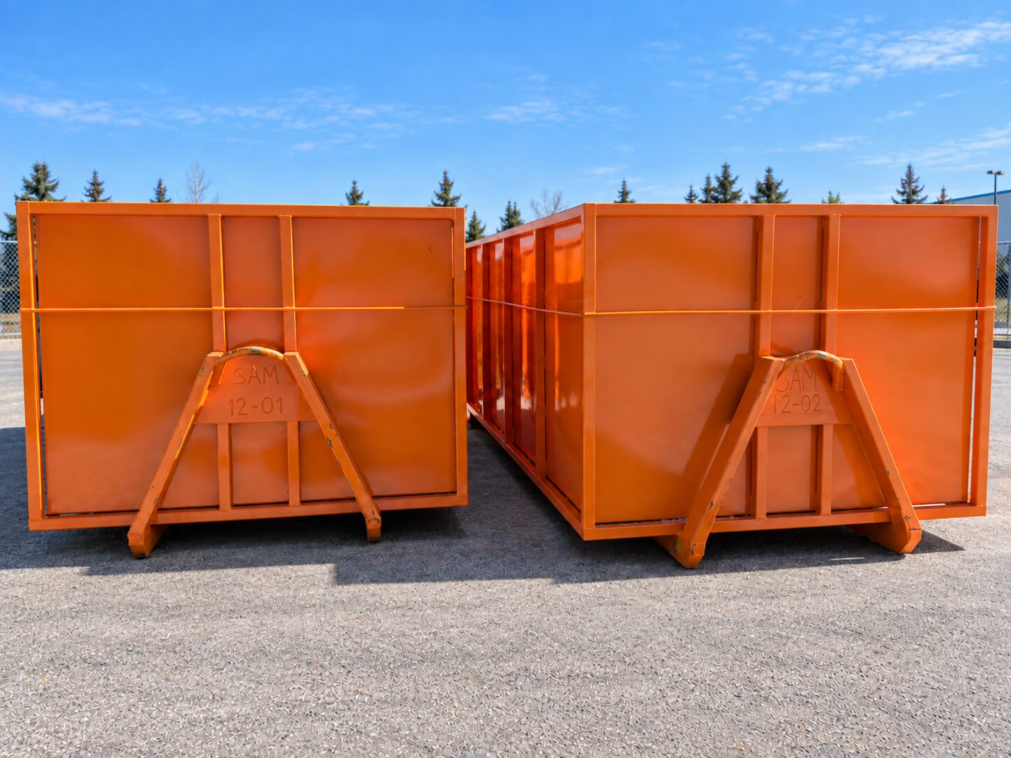 Sam’s Services orange 20-yard bin