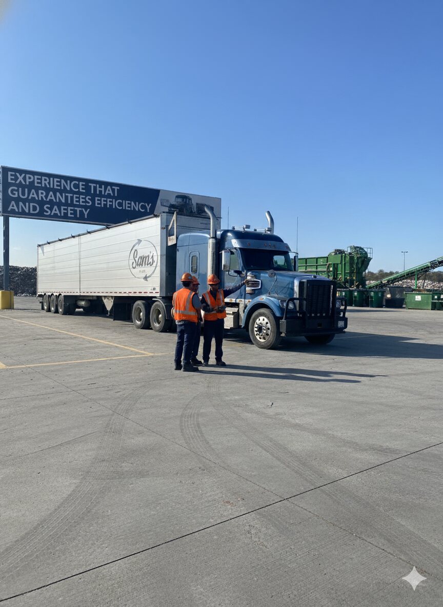Sam’s Services hauling truck